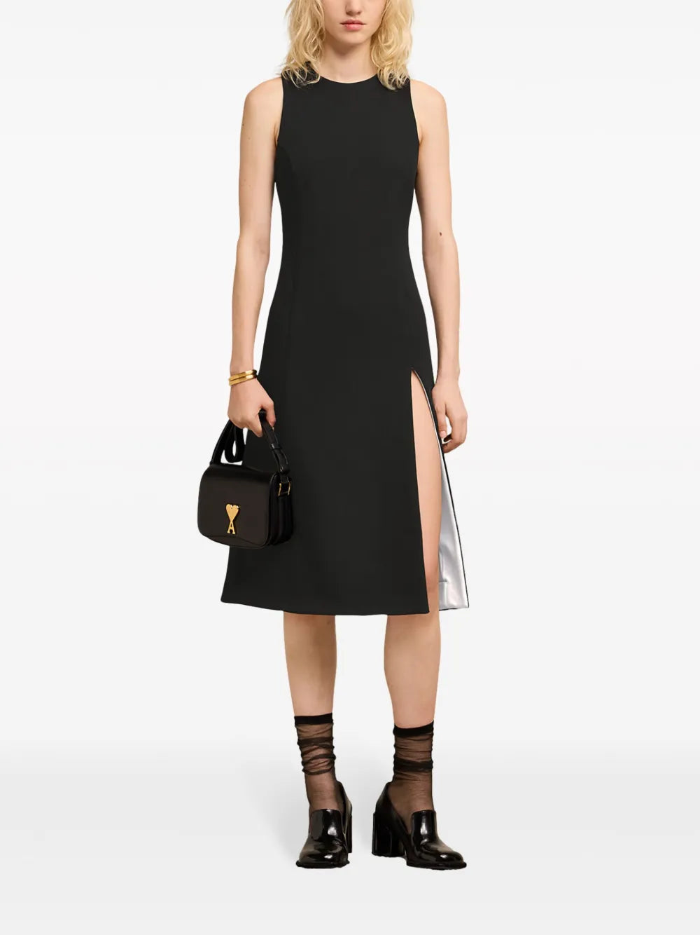 Sleeveless Virgin-Wool Midi Dress