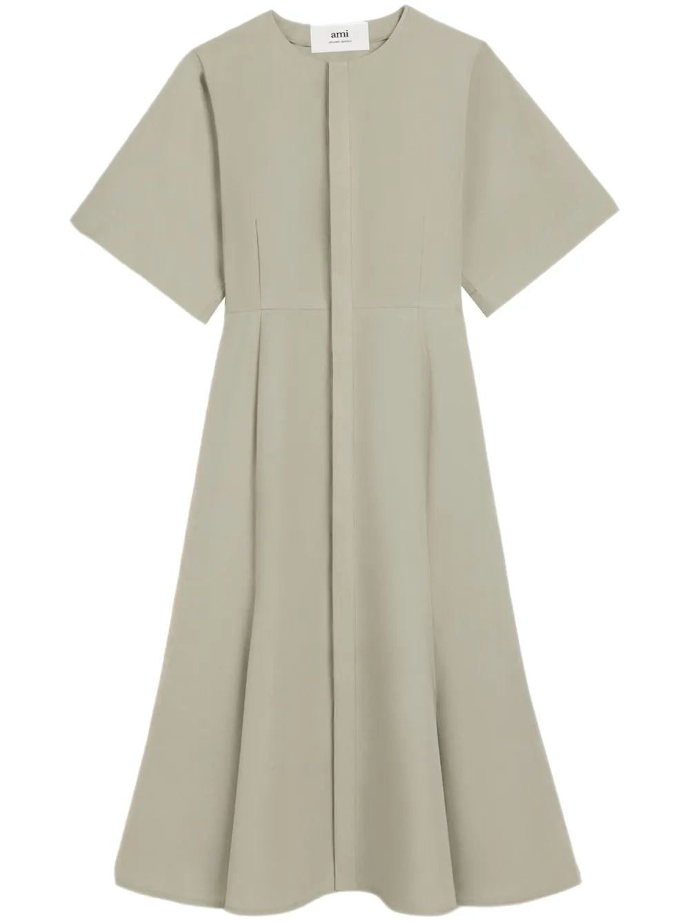 Short-Sleeve Cotton Midi Dress