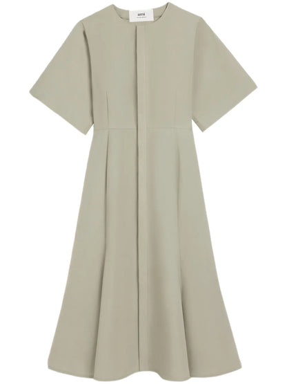 Short-Sleeve Cotton Midi Dress