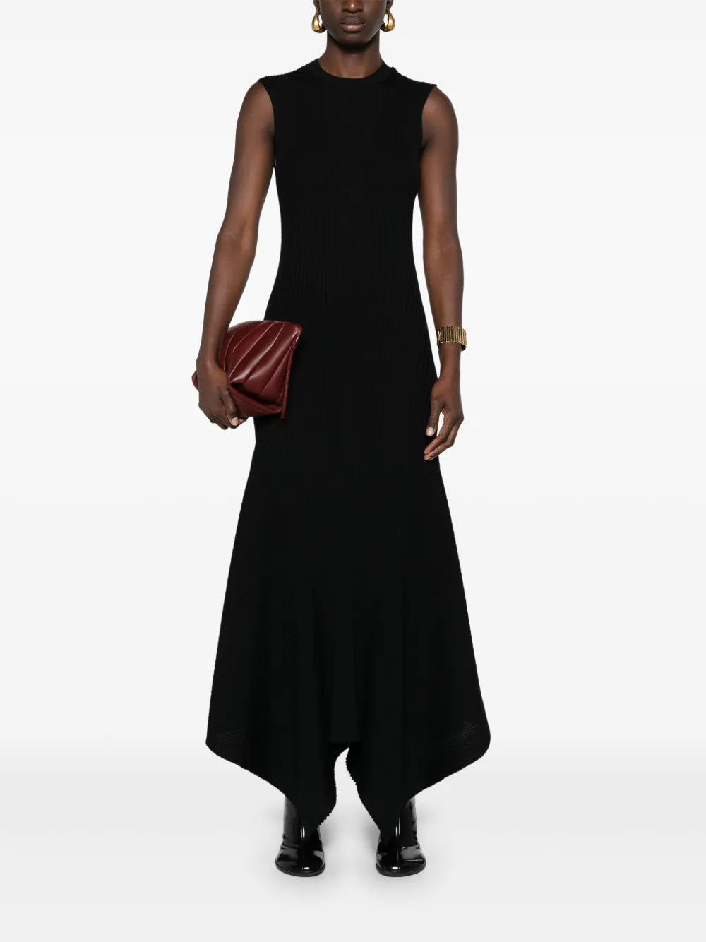 Godet Merino Wool Midi Dress