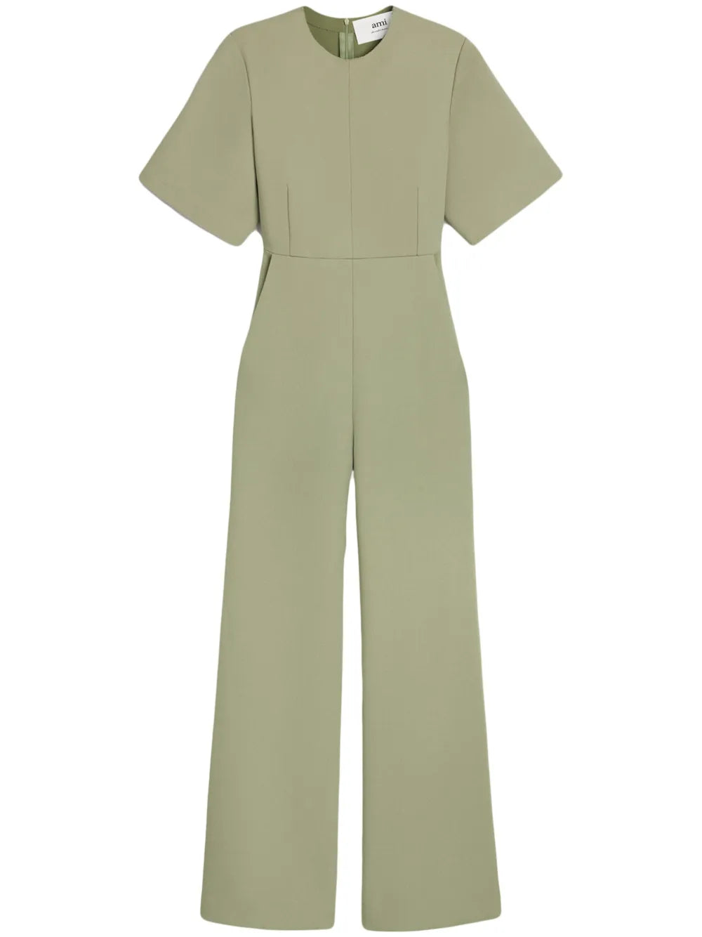 Short-Sleeve Wool Jumpsuit