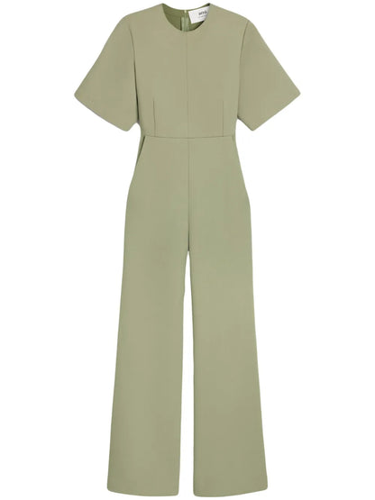 Short-Sleeve Wool Jumpsuit