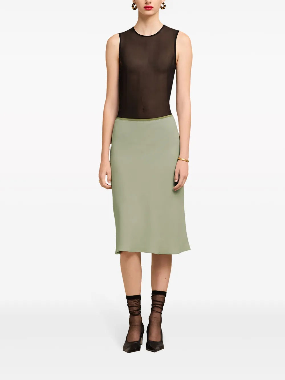 Crepe Midi Skirt