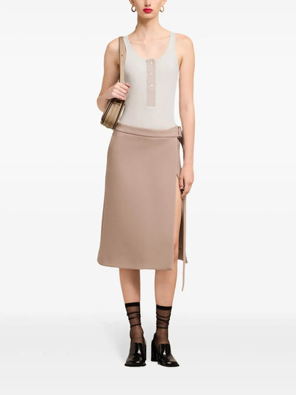 Button-Front Cotton-Rib Tank Top