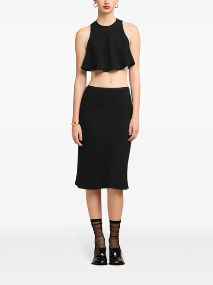 Flared Cropped Blouse
