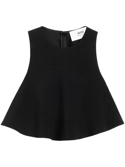 Flared Cropped Blouse
