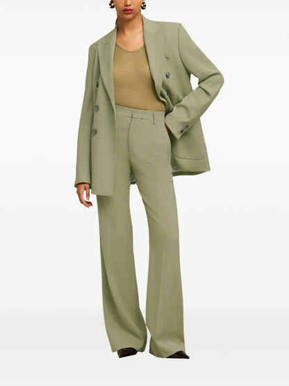 Pressed-Crease High-Waisted Trousers