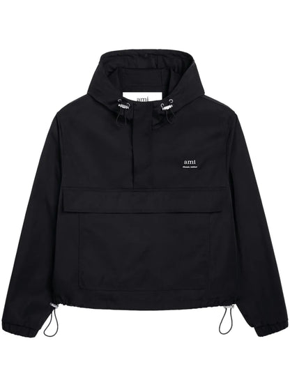 Logo-Lettering Hooded Jacket