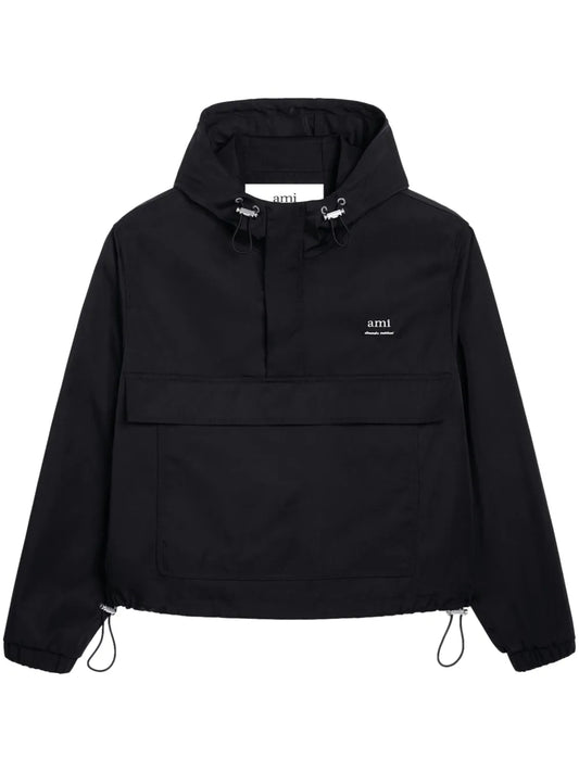Logo-Lettering Hooded Jacket
