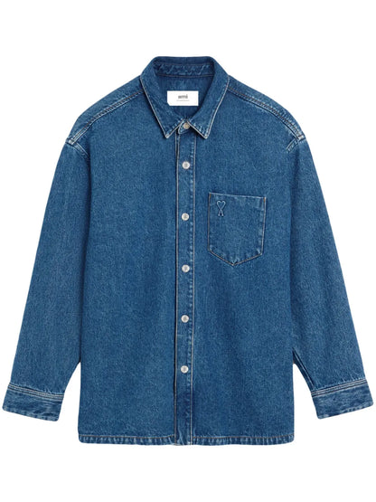 Logo-Embroidered Denim Shirt Jacket
