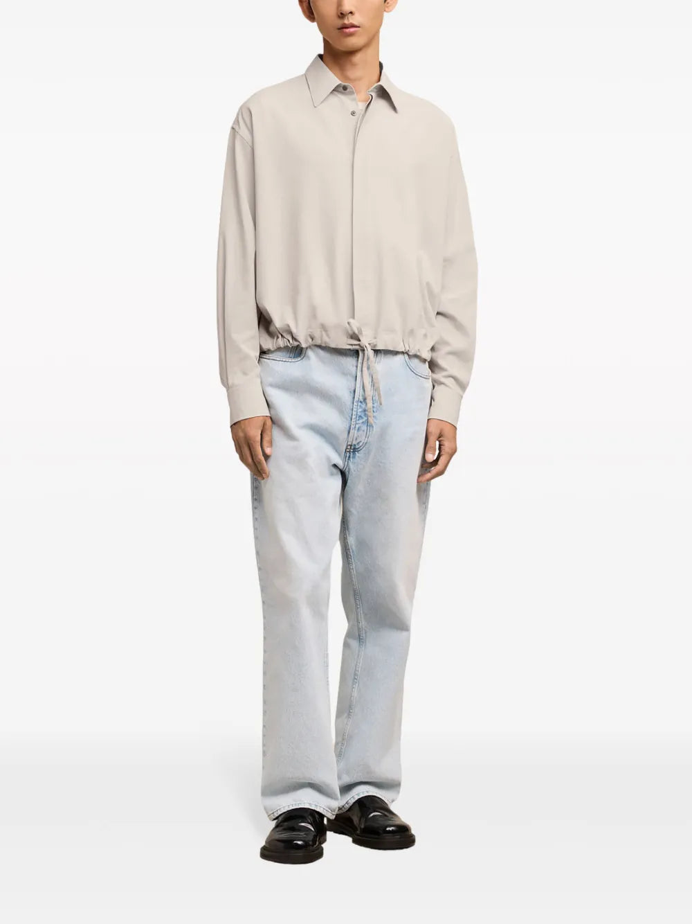 Drawstring-Waist Cotton Shirt
