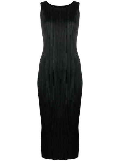 Pleated Sleeveless Dress