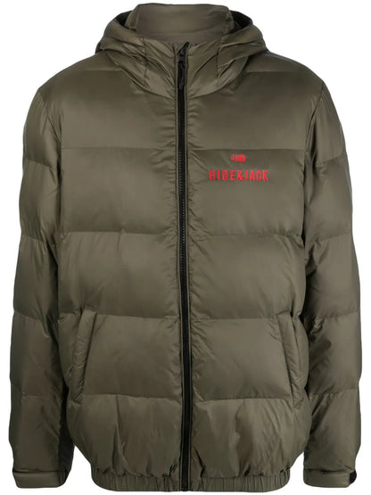 Logo-Embroidered Hooded Padded Jacket