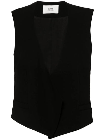 Open-Front Wool Waistcoat
