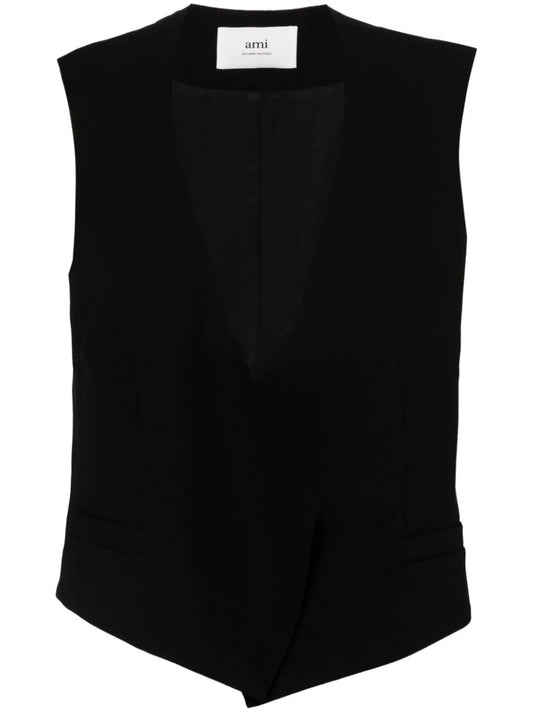 Open-Front Wool Waistcoat