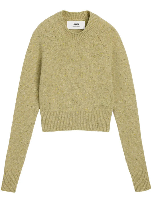 Ami De Coeur-Embroidered Mélange Jumper