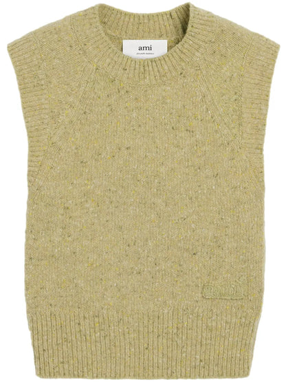 Speckled-Knit Virgin Wool-Blend Vest