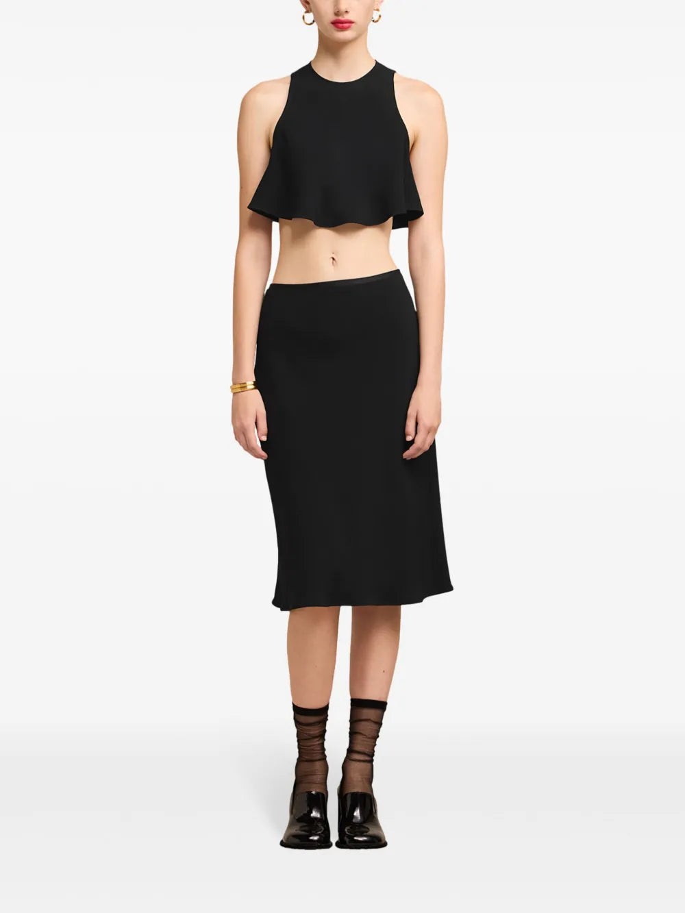 Crepe Midi Skirt