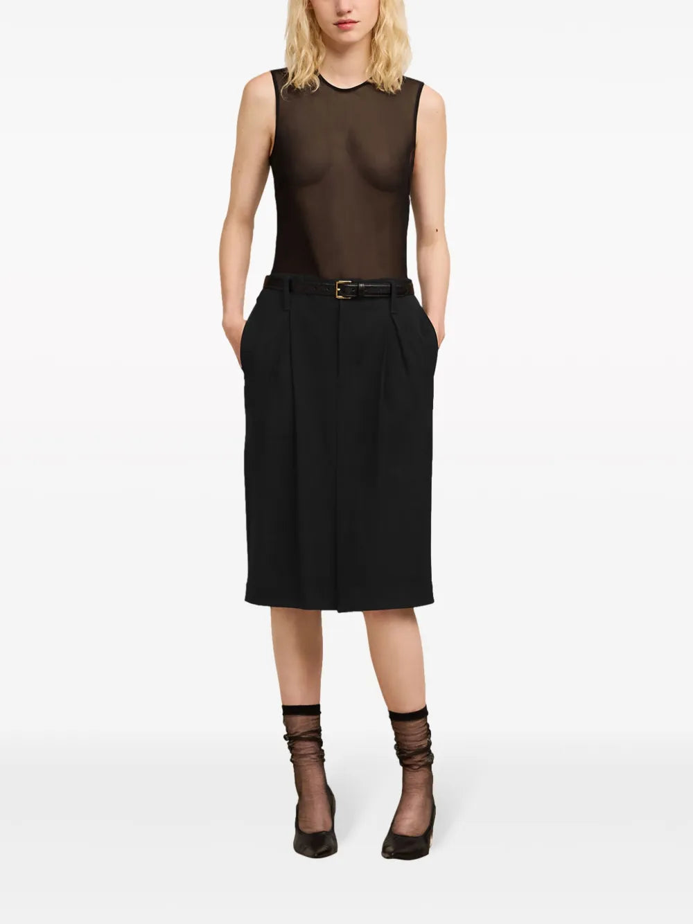 Pleated Tailored Skirt