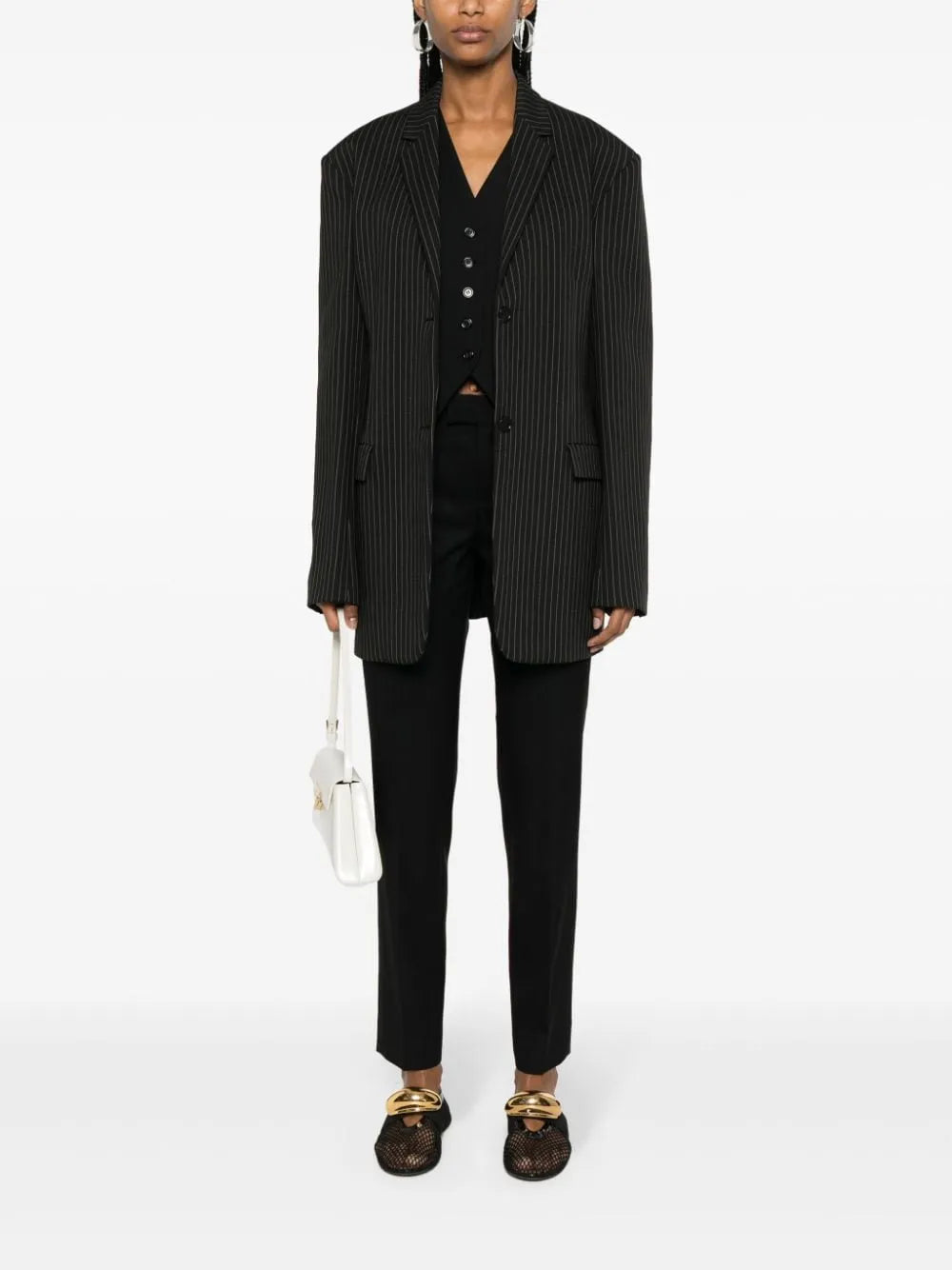 High-Waist Tapered-Leg Trousers