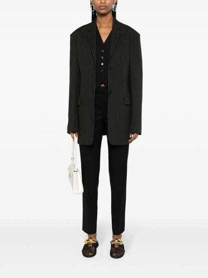 High-Waist Tapered-Leg Trousers