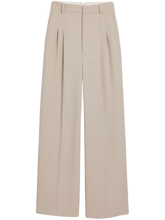 Wide-Leg Tailored Wool Trousers