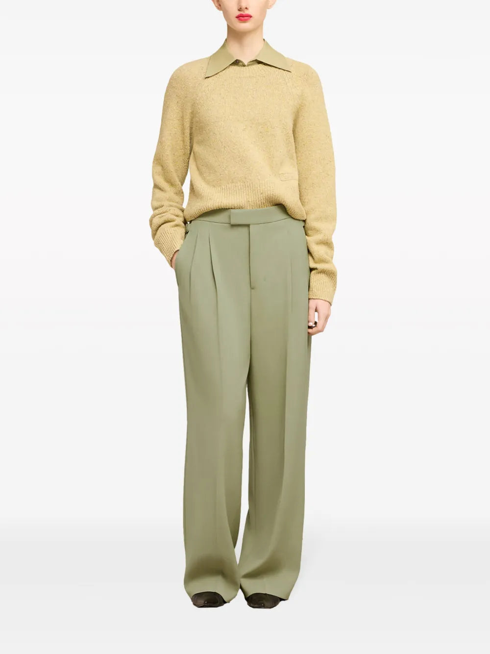 Straight-Leg Twill Trousers