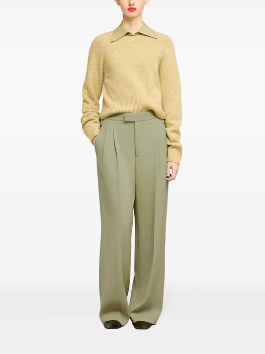 Straight-Leg Twill Trousers