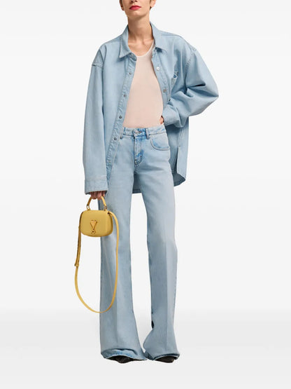 Flared-Leg Cotton Jeans