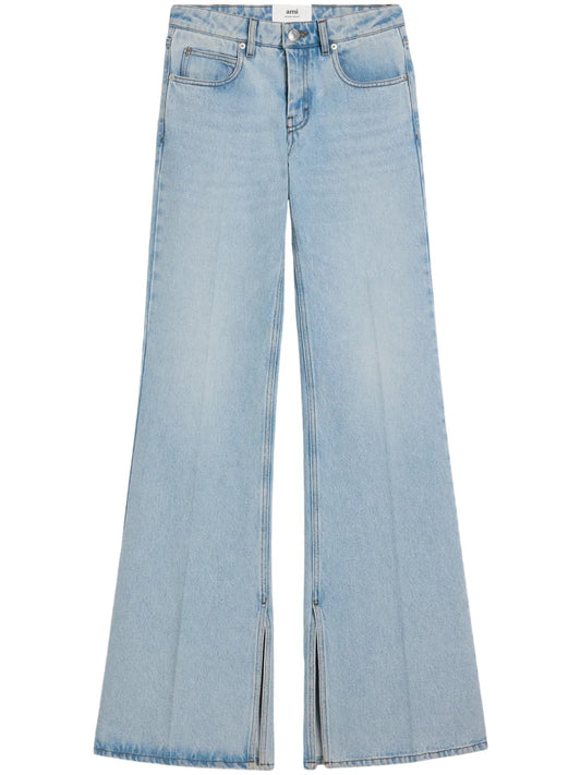 Flared-Leg Cotton Jeans