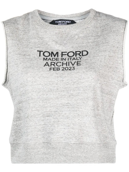 Logo-Print Cotton Tank Top