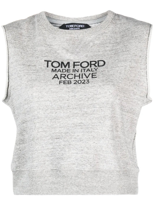 Logo-Print Cotton Tank Top