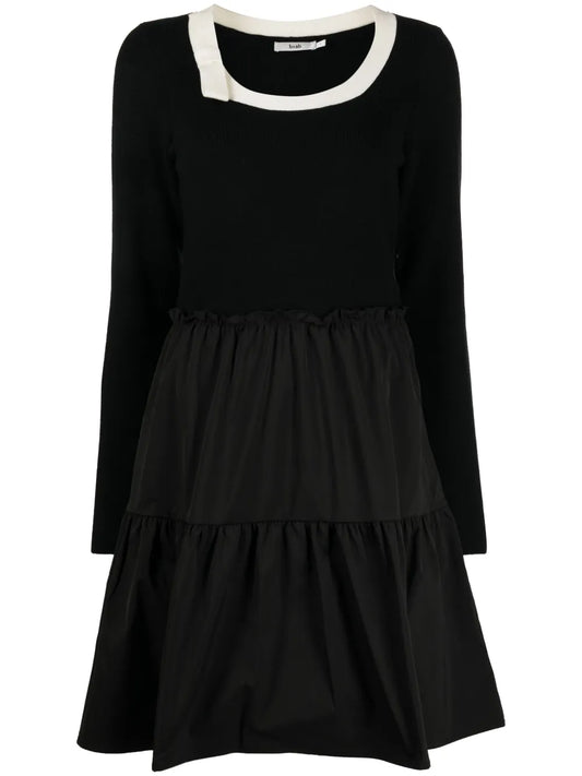 Bow-Detail Tiered Minidress