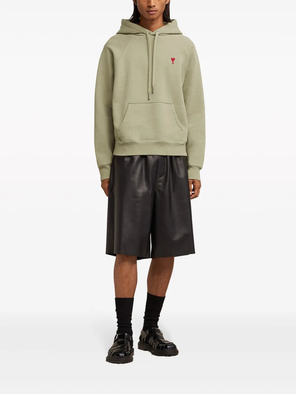 Ami De Coeur-Embroidered Zip-Up Hoodie