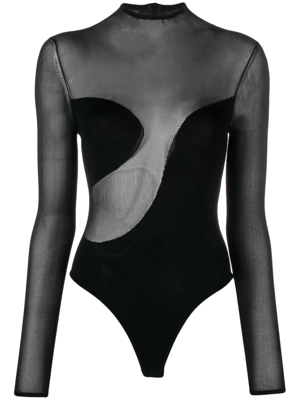 Mesh-Panelled Bodysuit