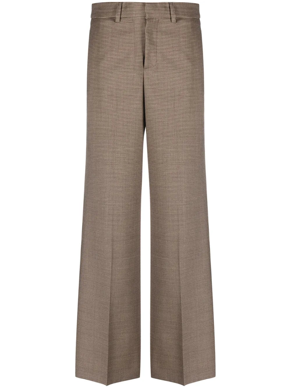 Houndstooth High-Waist Tailored Trousers