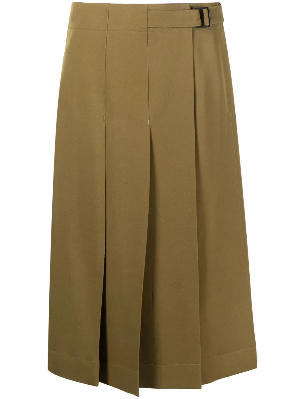 Pleated Wool Wrap Skirt