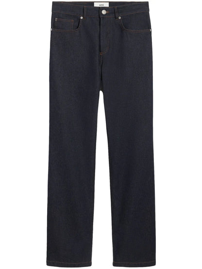 Mid-Rise Straight-Leg Jeans