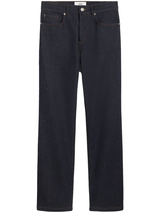 Mid-Rise Straight-Leg Jeans