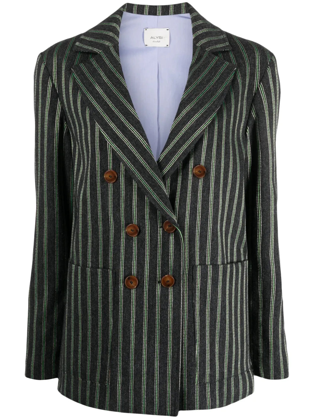 Double-Breasted Striped Blazer
