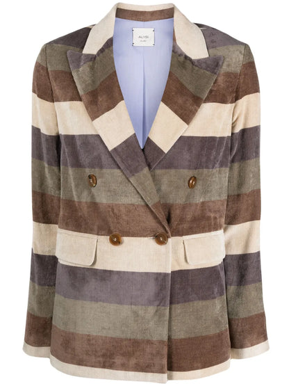 Double-Breasted Striped Blazer