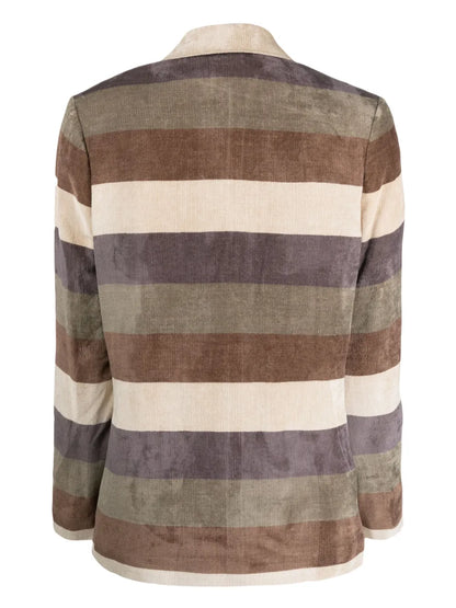 Double-Breasted Striped Blazer