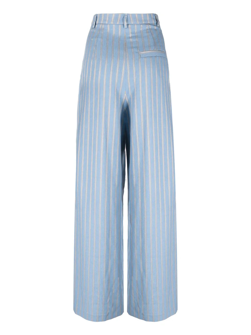 Striped Wide-Leg Wool-Blend Trousers