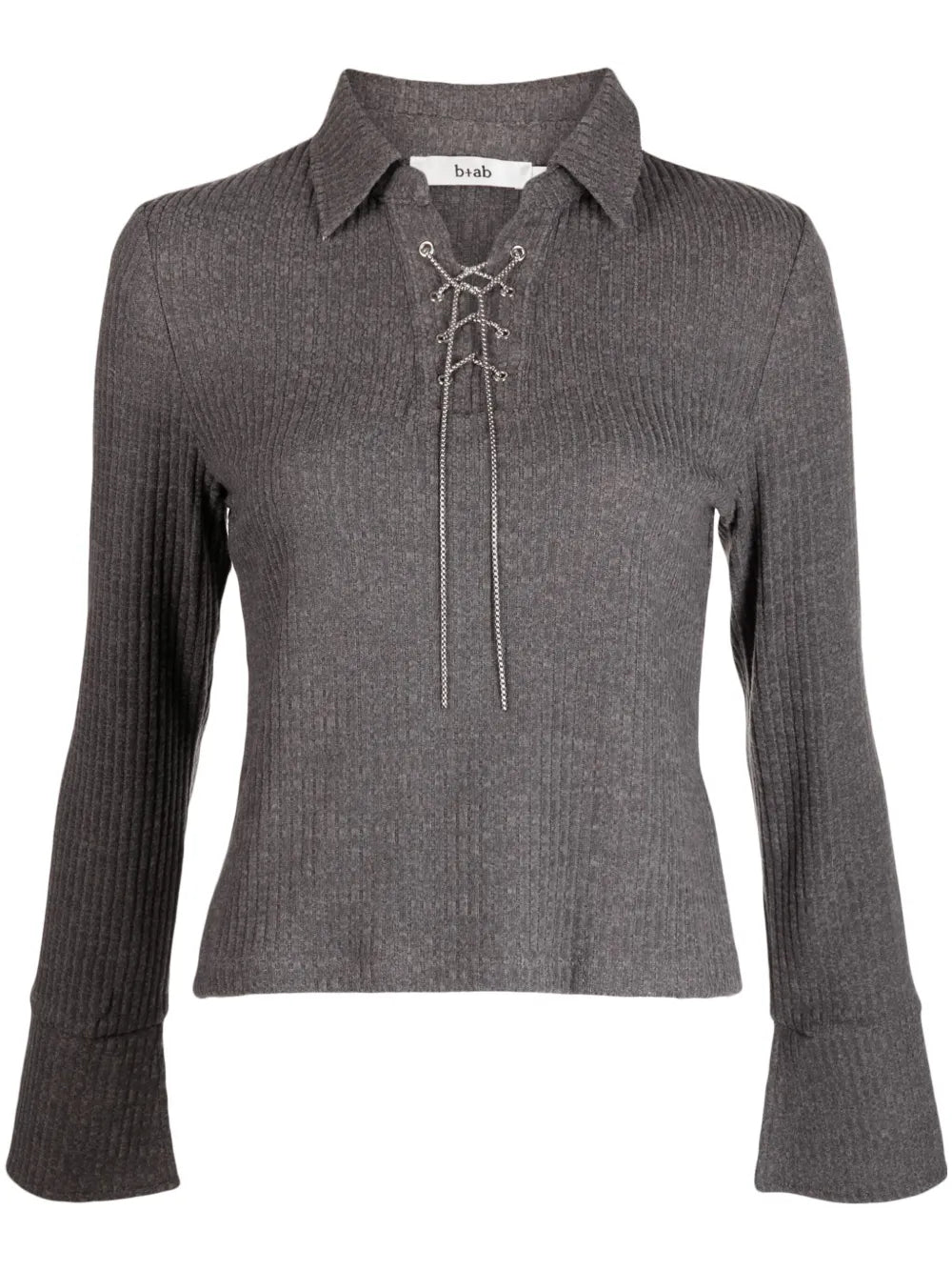 Lace-Up Ribbed Top