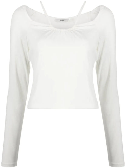 Gathered-Detail Long-Sleeve Top