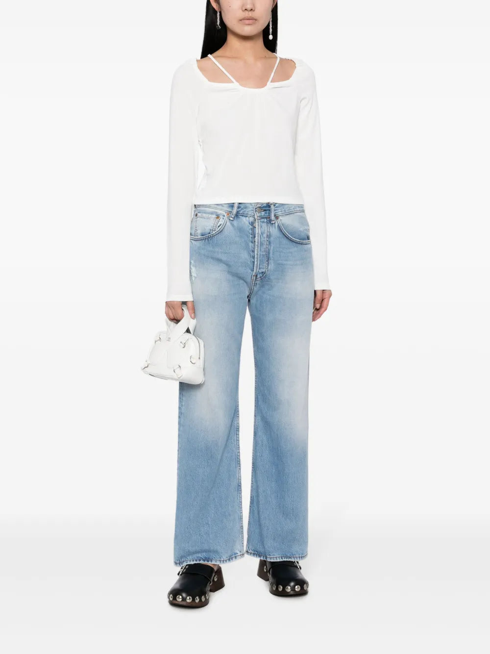 Gathered-Detail Long-Sleeve Top