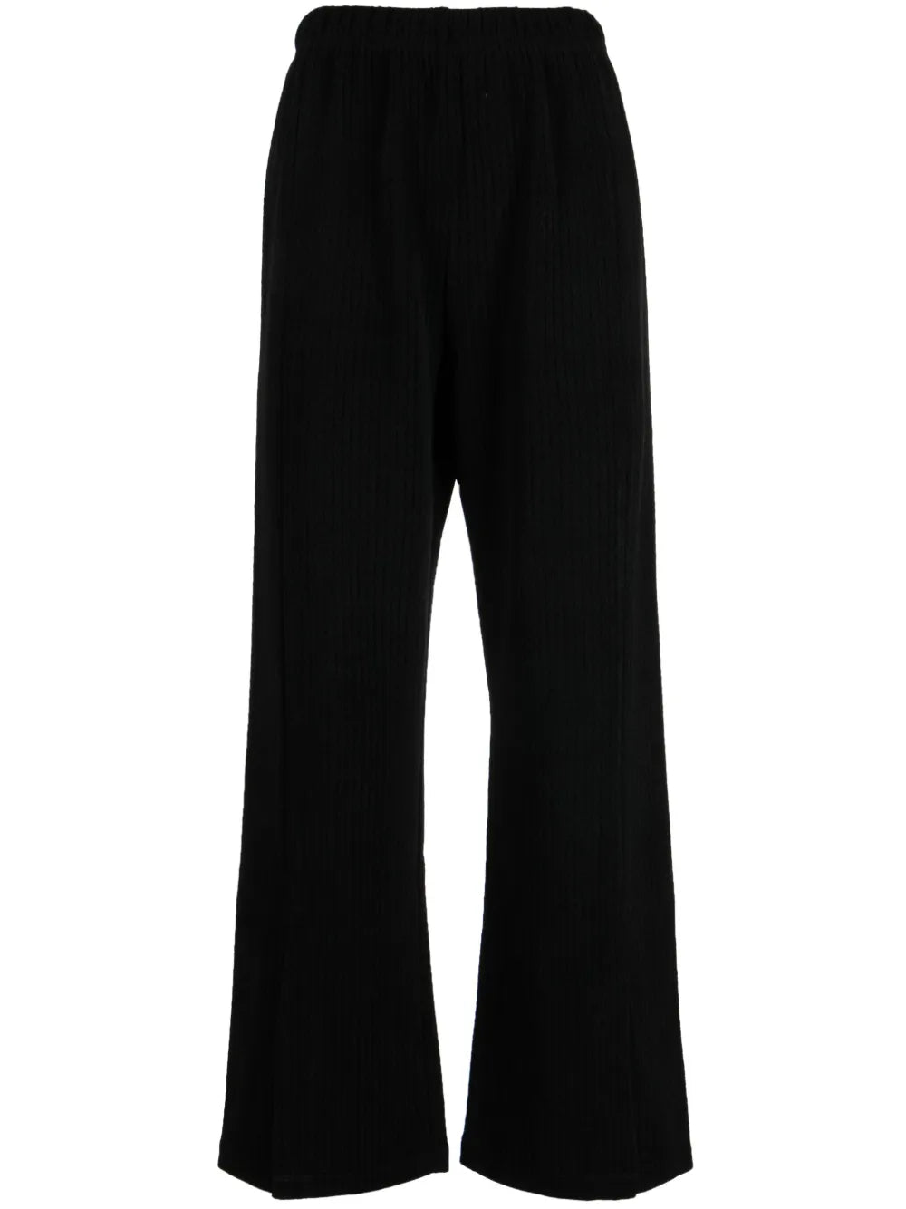 Elasticated-Waist Straight-Leg Trousers