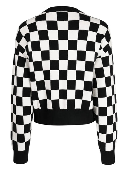 Check-Print Crew-Neck Jumper