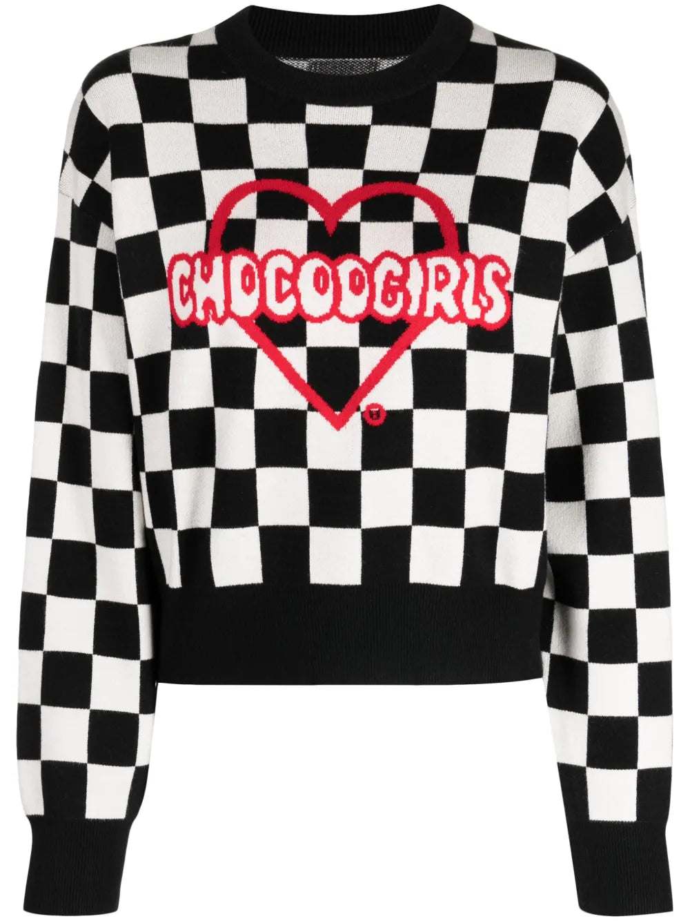 Check-Print Crew-Neck Jumper
