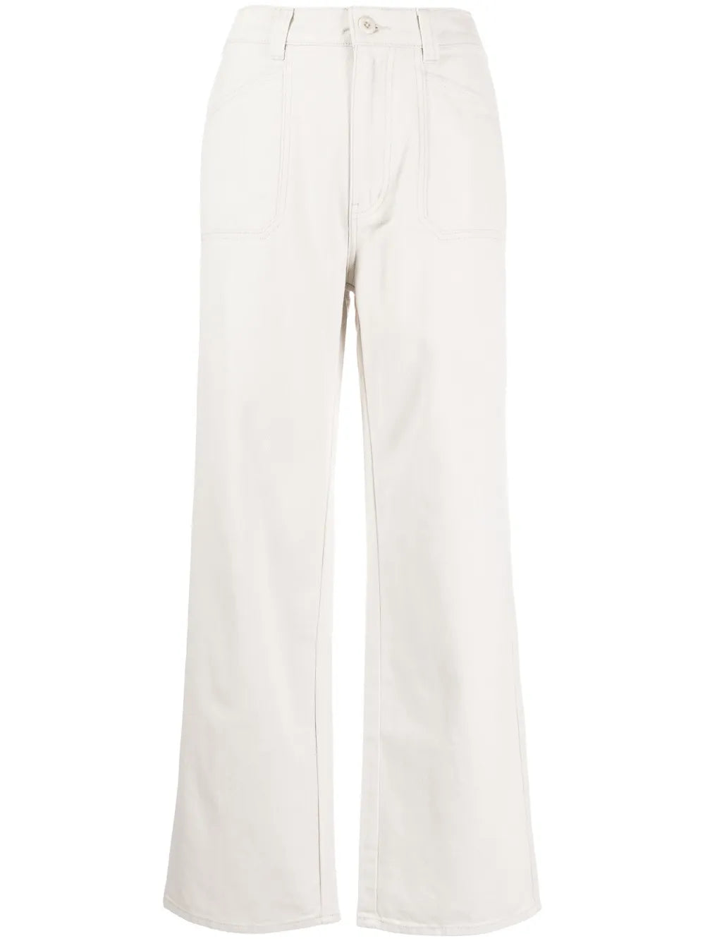 Logo-Patch Twill Straight-Leg Trousers